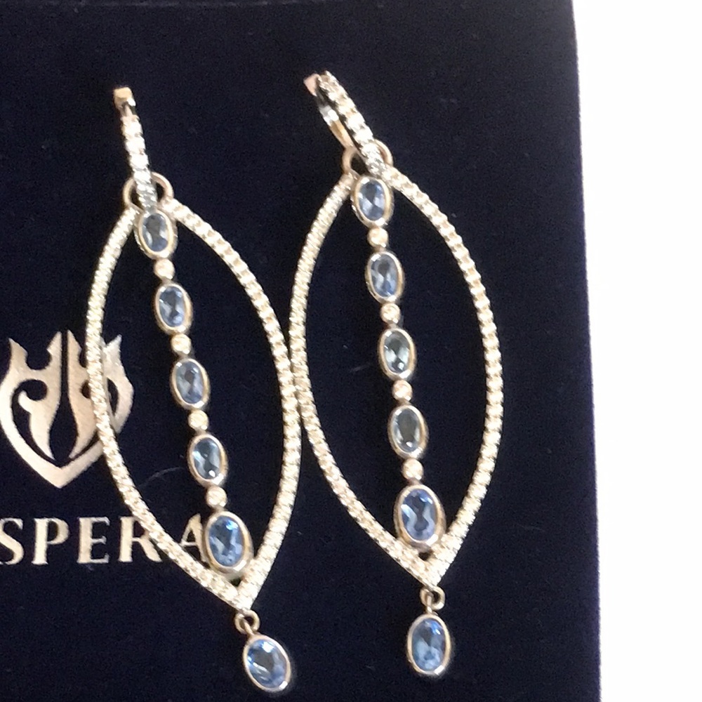 Hespera Baroness Tanzanite & white sapphire earrings.